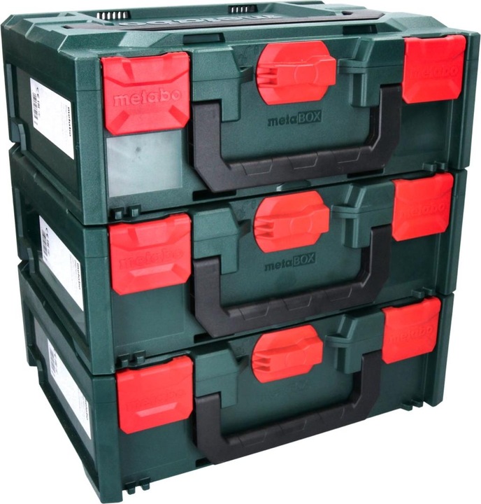 Produktbild Metabo metaBOX 145 Set 3x System Werkzeug Koffer Stapelbar 396 x 296 x 145 mm - ohne Einlage (3 Teile)