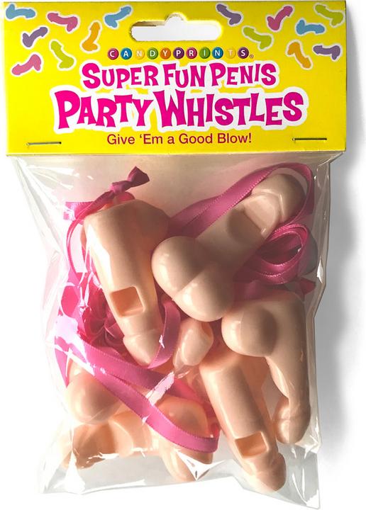 Produktbild Little Genie Productions Super Fun Penis Party Whistles, 6 Pack (Würfelspiel)