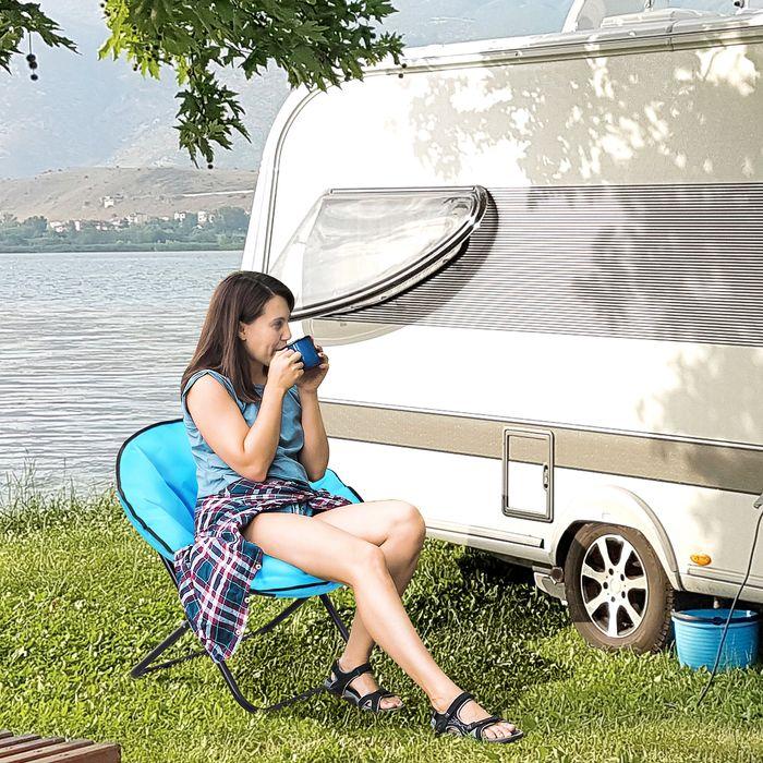 Produktbild Swisshandel24 Campingklappstuhl, faltbar Metall + Oxfordstoff Blau