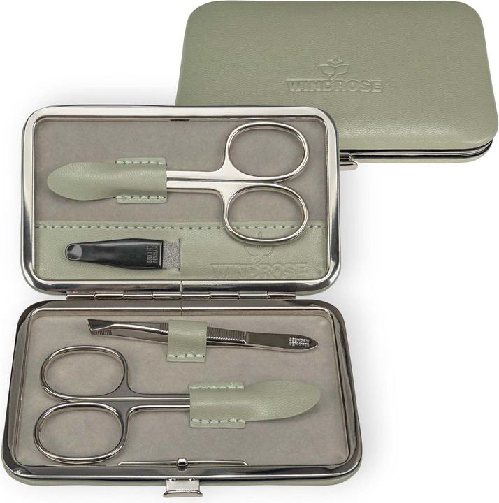 Windrose 803665.14 - 4-teilig Maniküretui Merino Moda salbei