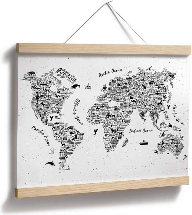 Immagine prodotto Trenddeko Mappa del mondo - Intorno al mondo (40 x 30 cm)