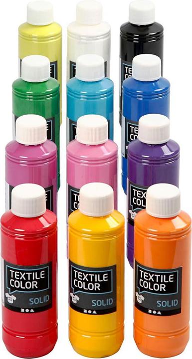 Produktbild Creativ Company Textilfarbe Deckende Textilfarbe, 12x250ml (250 ml)