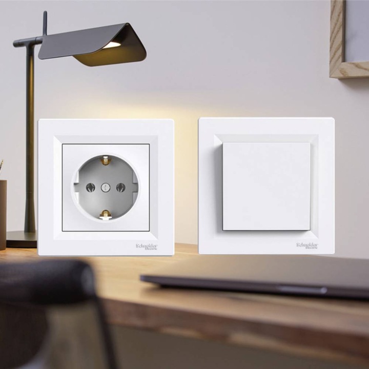 Image du produit Schneider Electric Bouton-poussoir Asfora blanc (RAL 9003) EPH1670121D