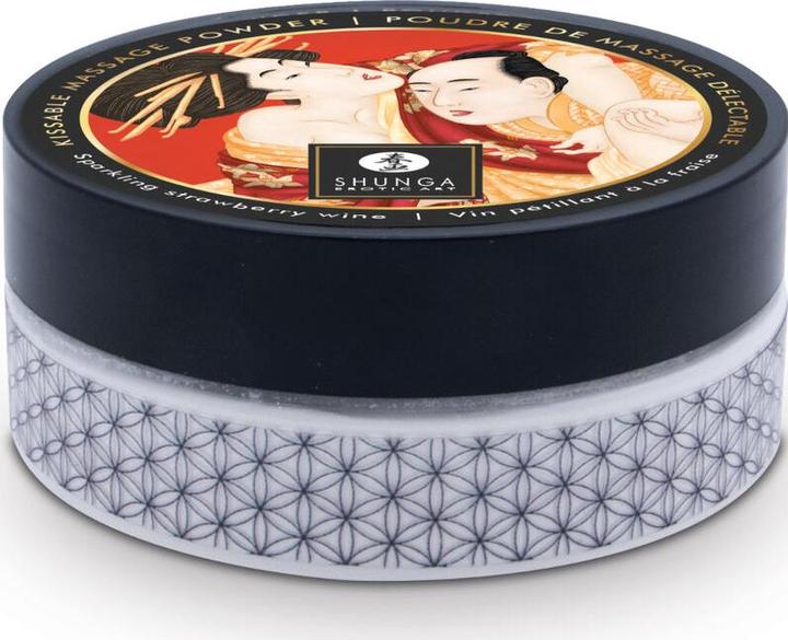 Shunga Essbares Massagepulver-Set Erdbeere (75 ml)