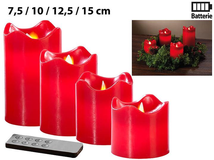 Immagine prodotto Britesta Corona d'Avvento, argento, 4 candele LED rosse con fiamma mobile