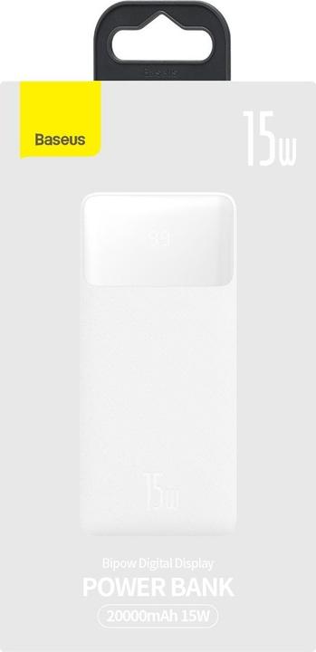 Immagine prodotto Baseus Powerbank Bipow 20000mAh, 15W (bianco) (20000 mAh, 15 W, 74 Wh)