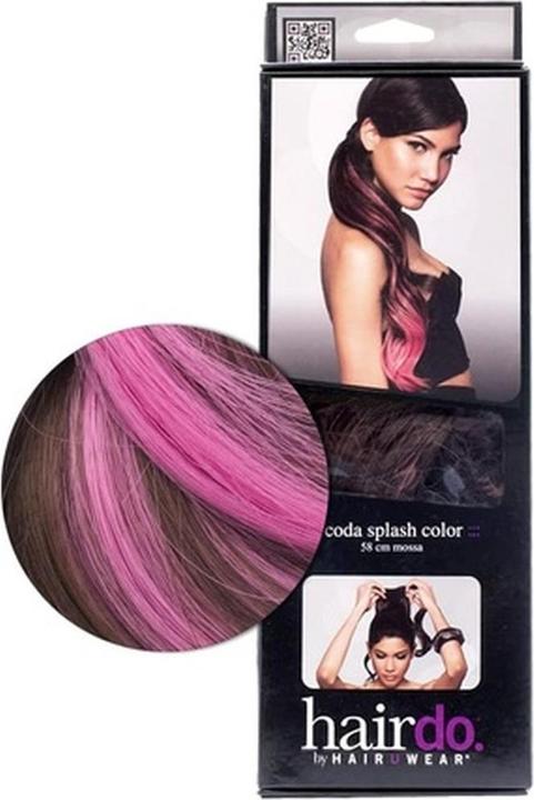 Immagine prodotto Hairdo Tail Color Splash Chestnut Pink Fuchsia 58cm on Light Brown