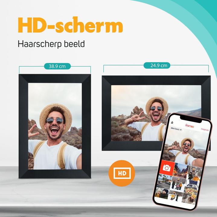 Produktbild Fotolijst 15.6 inch FULL HD - Fotokader met FRAMEO app - 32GB - IPS Touchscreen (15.60", 1920 x 1080 Pixel)