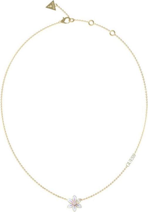 Guess Beautiful Gold Plated White Lotus Flower Bracelet JUBN04136JWYGWHT/U