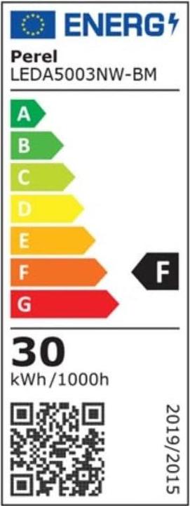 Etichetta energetica Perel Faretto LED di design con rilevatore di movimento - 30 W - Bianco neutro (3200 lm)