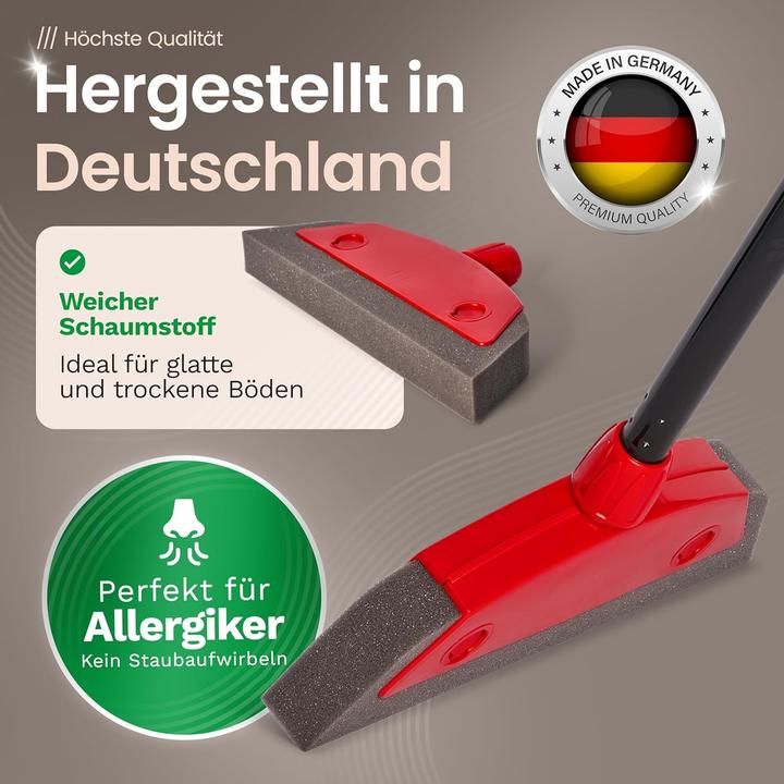 Produktbild Novaliv 4X Schaumstoffbesen mit Stiel zum Stecken Auto & Abzieher Friseurbesen Gummi Noppenbesen Hun (1 Stk.)
