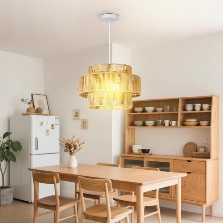 Produktbild Homcom Pendelleuchte Metall, Hanfseil Braun (E27)