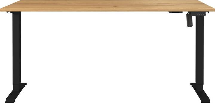 Actual product image Germania Boras height-adjustable desk navarra-oak rectangular, C-foot frame black 160.0 (160 x 80 x 71 cm)