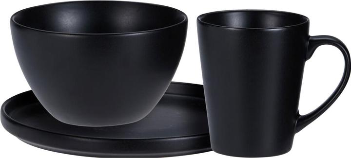 Produktbild Excellent Houseware Elegantes 6-tlg. Frühstücks-Set in Schwarz Matt: Edles Geschirr-Service für 2 Personen (6 Stk.)