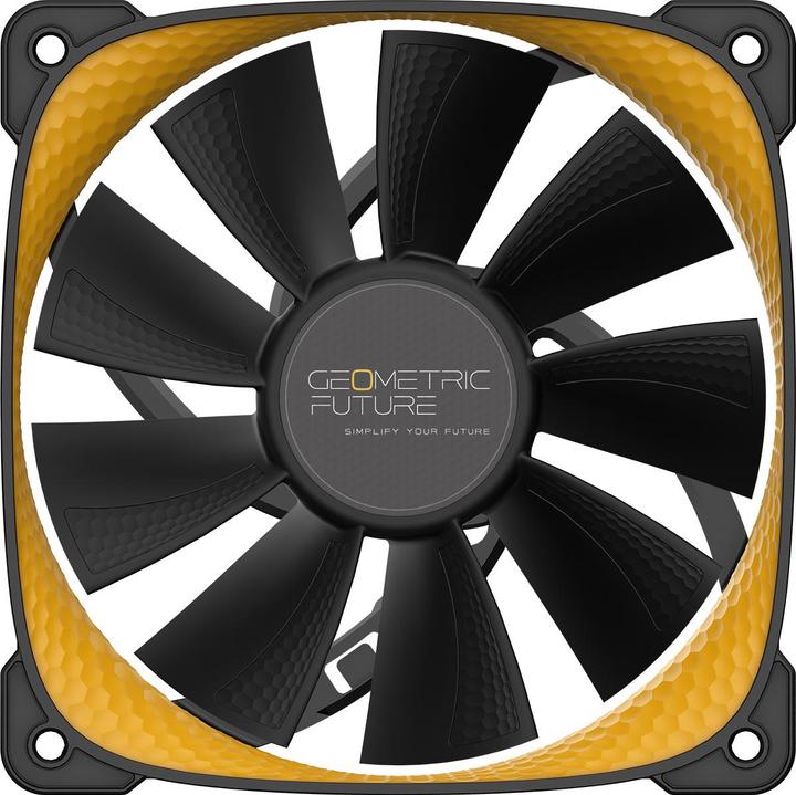 Actual product image Geometric Future Squama 2505Y RGB fan, 3-pack - 120 mm, black/yellow (120 mm, 3 x)