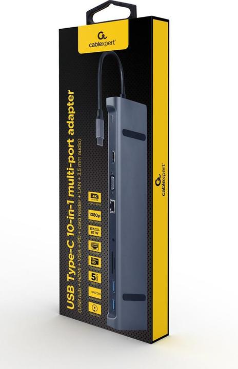 Produktbild Gembird USB Type C multi port adapter 10 (USB-C, 10 Ports)