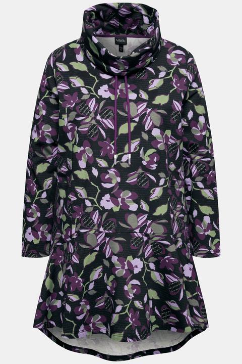 Produktbild Ulla Popken Long-Sweater, Stehkragen, Taschen, Langarm, Volantsaum (50, 52)