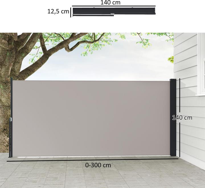 Image du produit Outsunny Gartensichtschutz Polyesterstoff, Aluminium, Metall Hellgrau (0.04 m)
