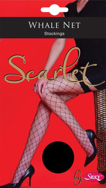 Actual product image Silky Scarlet fishnet stockings with large fishnet pattern (M)