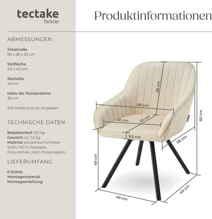 Actual product image tectake Swivelling Snug velvet look