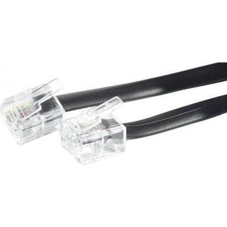Exertis Connect Cavo di connessione modulare, RJ11 St. (6P4C) / RJ11 St. (6P4C), nero, 10,0 m, Accessori per telefoni