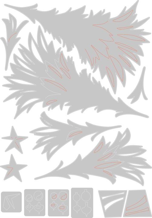 Actual product image Sizzix Thinlits punching stencil "Trim a Tree Colourize by Tim Holtz"