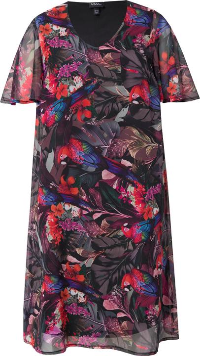 Produktbild Ulla Popken Kleid, Papageien, A-Linie, V-Ausschnitt, Glocken-Halbarm (46, 48)