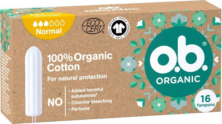 Actual product image o.b. Organic Normal Tampons - Variant: 16 ks (16 x, Regular)