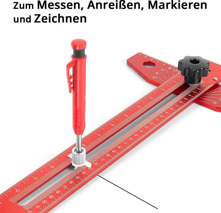 Actual product image Stahlwerk Aluminium angle marking ruler with stop and marking pin