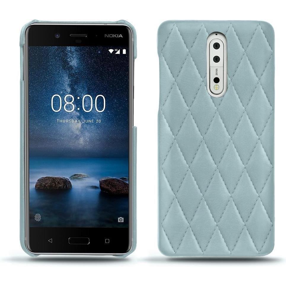 Noreve Lederschutzhülle (Nokia 8), Smartphone Hülle, Blau