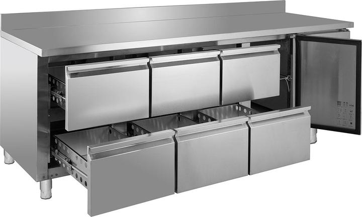 Actual product image Gastro Hero ECO cooling table / with backsplash - / (600 l)