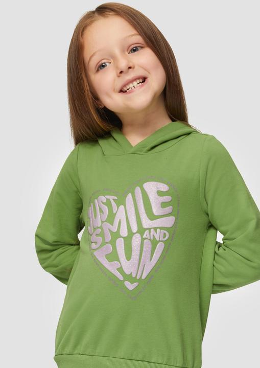 Produktbild s.Oliver Sweatshirt Kapuzenshirt mit Glitzer-Foamprint (116, 122)