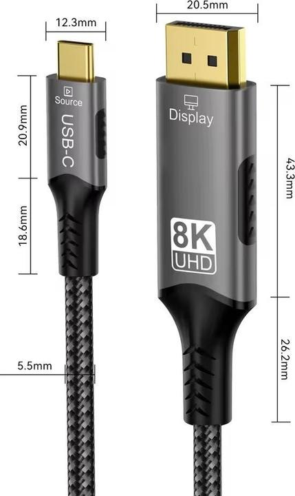 Produktbild PremiumCord USB-C auf DP 1.4, 2m (2 m)