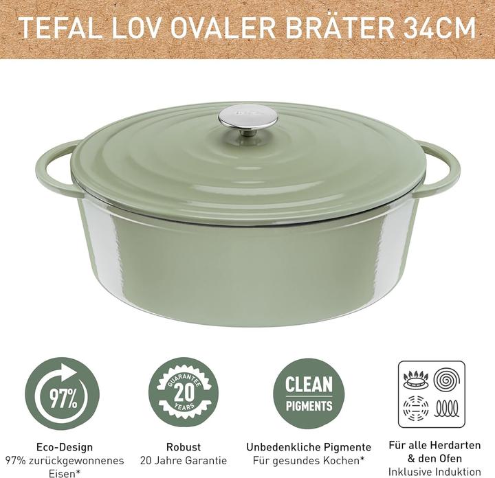 Immagine prodotto Tefal LOV Bräter (34 cm, Pirofila + casseruola, Pentola, Ferro)