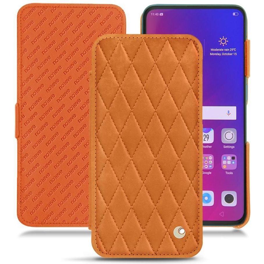 Noreve Lederschutzhülle horizontal (Oppo Find X), Smartphone Hülle, Orange