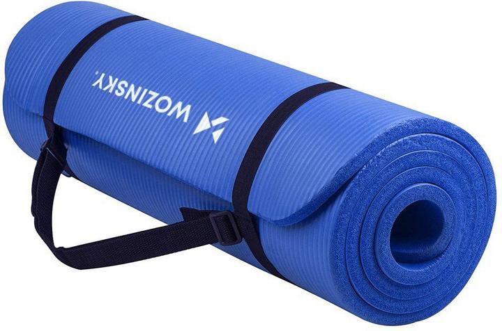 Wozinsky Gymnastikmatte 181 x 63 x 0,9 cm dicke Gymnastik Yogamatte Blau (9 mm)