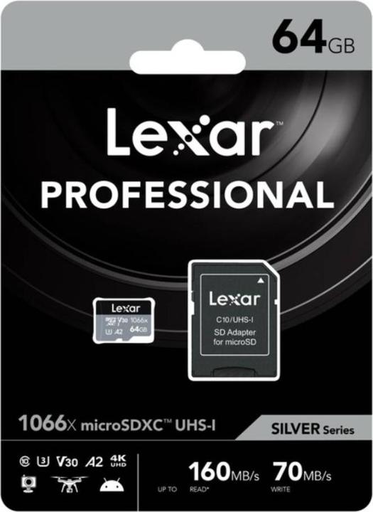 Produktbild Lexar Silver (64 GB, microSDXC, U3, UHS-I)