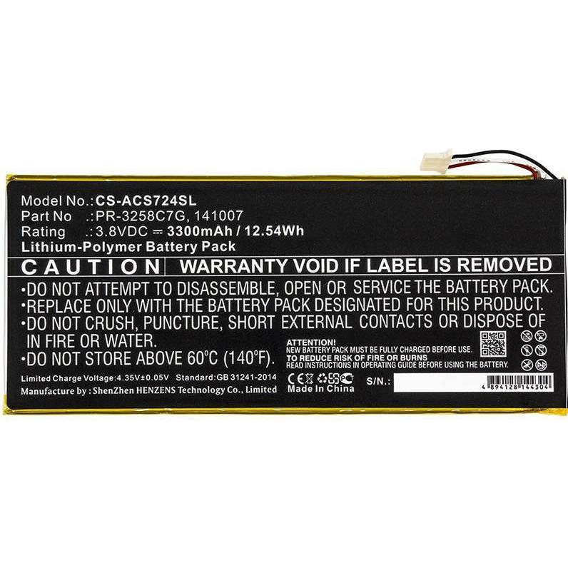 Thumbnail - CoreParts Battery for Acer Tablet (3300 mAh), Notebook Akku, Schwarz