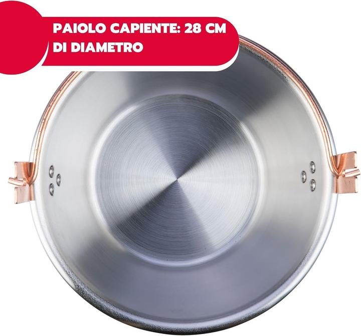 Actual product image Poly Pool Electric kettle for polenta and jam with automatic motor and bayonet connection (Pot, Stainless steel, 28 x 28.50 cm)