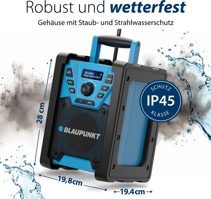 Produktbild Blaupunkt Baustellenradio mit DAB+ und Akku | BSR 300