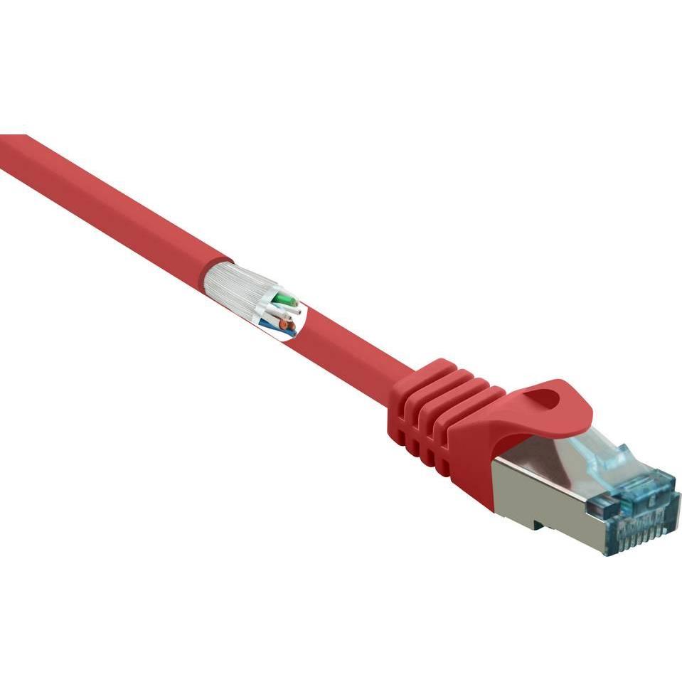 Renkforce RF-5047498 RJ45 Netzwerkkabel, Patchkabel CAT 6a S/FTP 3.00 m Rot Flammwidrig 1 St. (S/FTP, CAT6a, 3 m), Netzw...