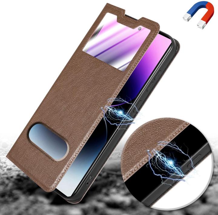 Actual product image Cadorabo Book View cover with double window (Samsung Galaxy S24 Ultra)