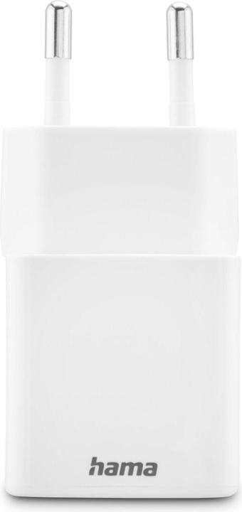 Produktbild Hama Schnellladegerät, 1*USB-C PD, 1*USB-A QC, Mini-Ladegerät, 20W, Weiss (20 W)