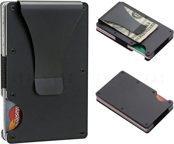 Actual product image Only-Bags.Store Schlanke Brieftasche Vordertasche RFID-Blockierung Minimalistische Brieftasche Metall Brieftasche