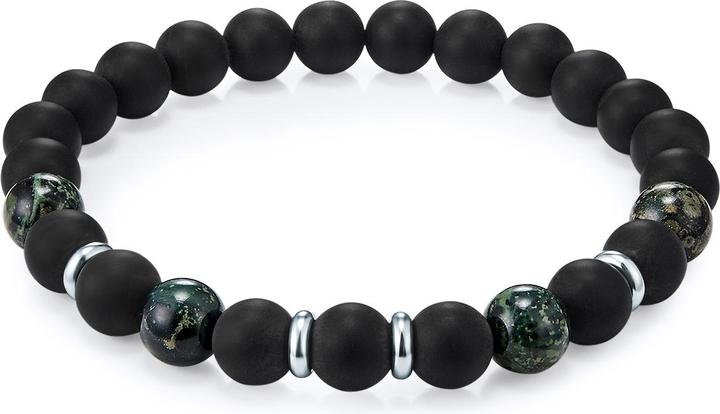 Produktbild True Rebels Herren Edelstahl Achat silber 20,5 cm - 11708 (20.50 cm, Edelstahl)