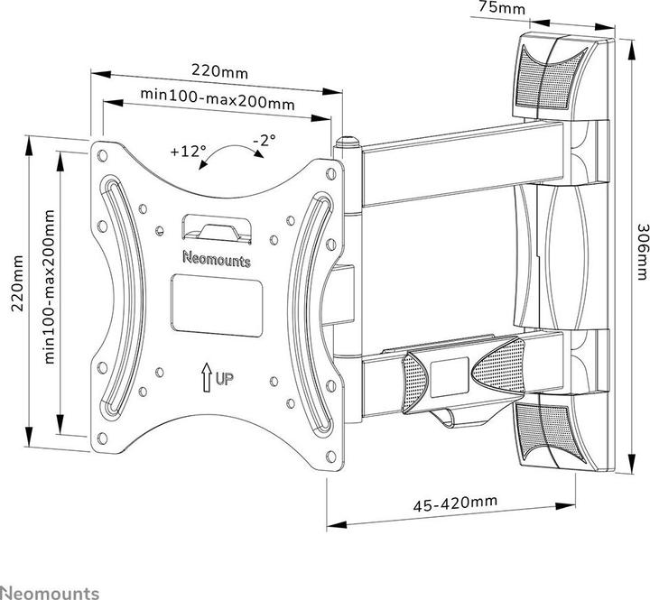 Nährwerte und Zutaten Neomounts WAH 1TFT 2Gelenk Max.35 (Wand, 55", 35 kg)