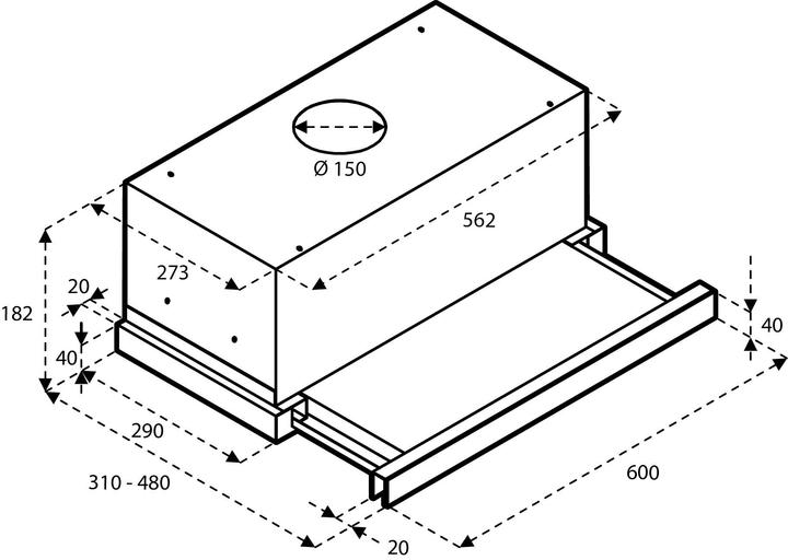Image du produit Inventum AKV6004RVS (Hotte intégrée)