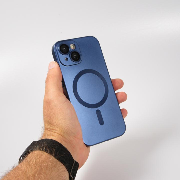 Actual product image PhoneLook Coque Gel souple avec vitre de protection caméra MagSafe foncé (Apple iPhone 15)
