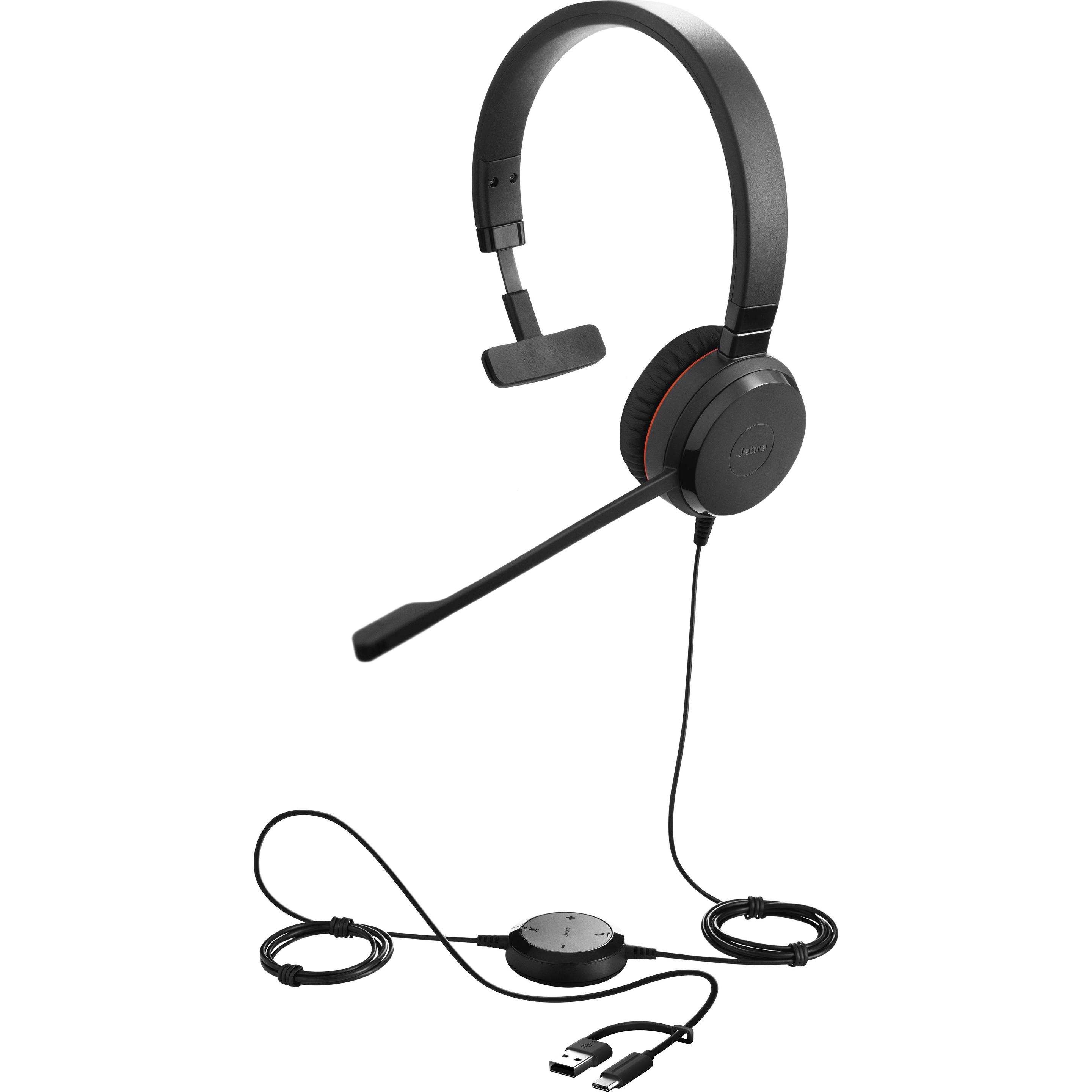 Jabra Nero Evolvi 30 (Cablato, Usb-C, Team Microsoft), Cuffie Da Ufficio,