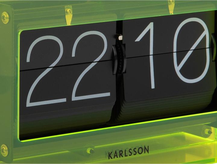 Produktbild Karlsson Tafelklok Boxed Flip - Geel - 20.7x7.1x11.7cm - Scandinavisch